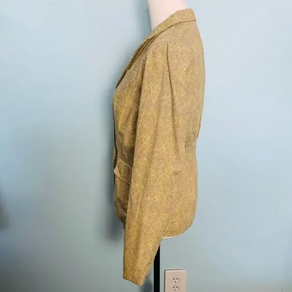J. Crew Collection Liberty Yellow Floral Cotton Blazer Size 6 - Picture 5 of 7